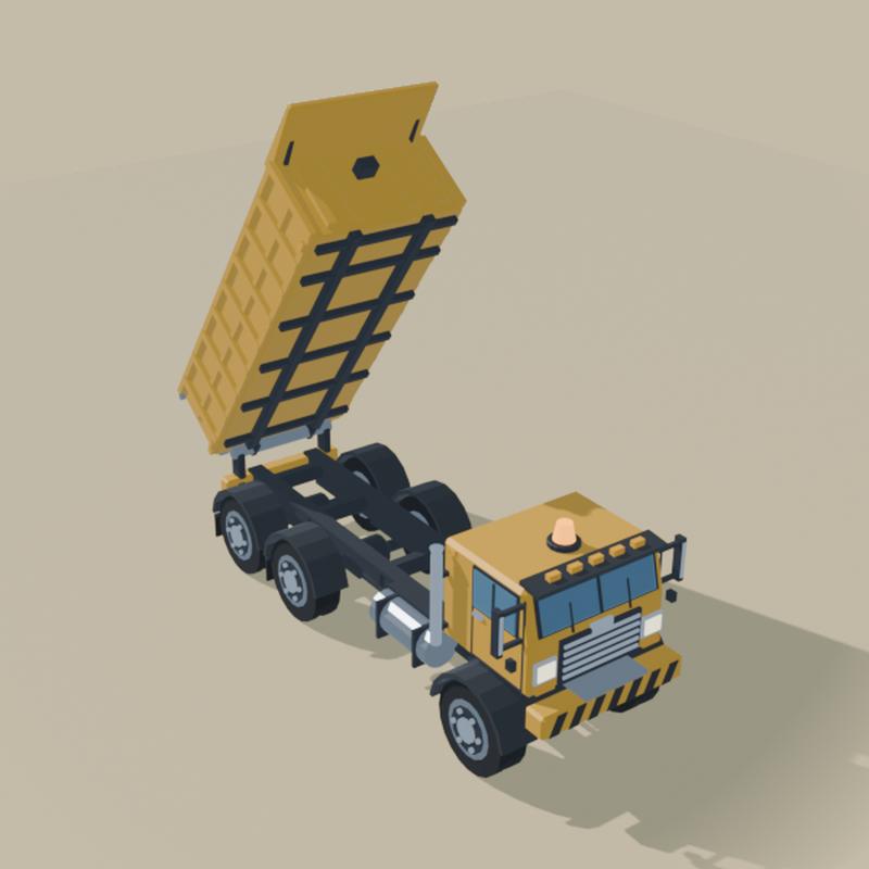 A dump truck tipping its load.